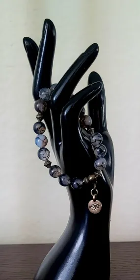 Black Dragon Vein Agate Bracelet