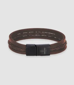 Bracelet en cuir marron GALO