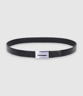 Ceinture en cuir réversible et ajustable noire