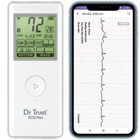 Dr Trust USA Portable Bluetooth ECG EKG Electrocardiogram Test Machine 1201