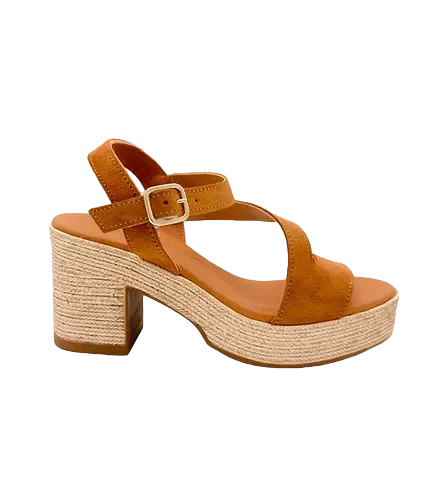 EVA FRUTOS 4642 Camel Sandales Nu pieds