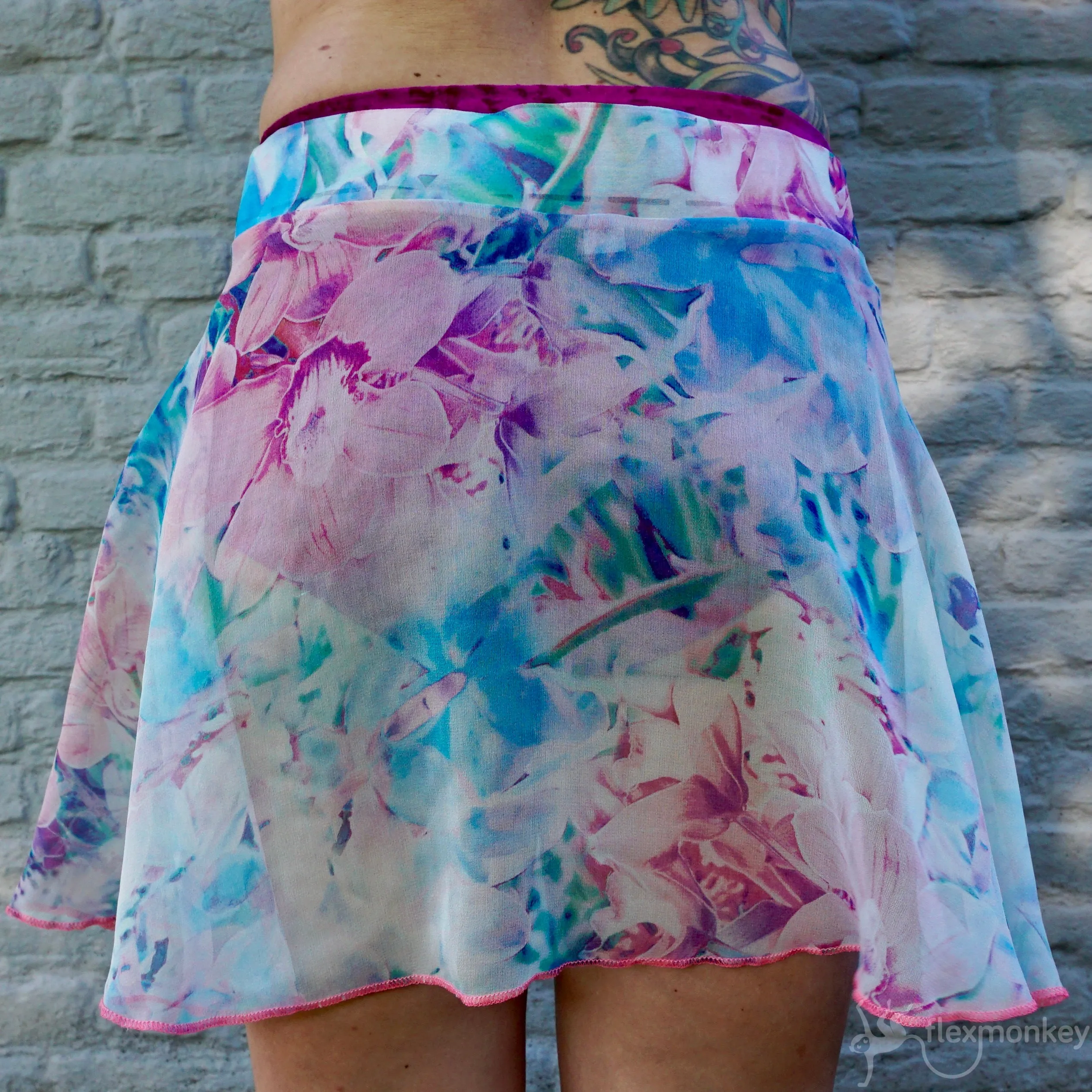 Flexmonkey Poledance skirt short 'Cherry Blossom'