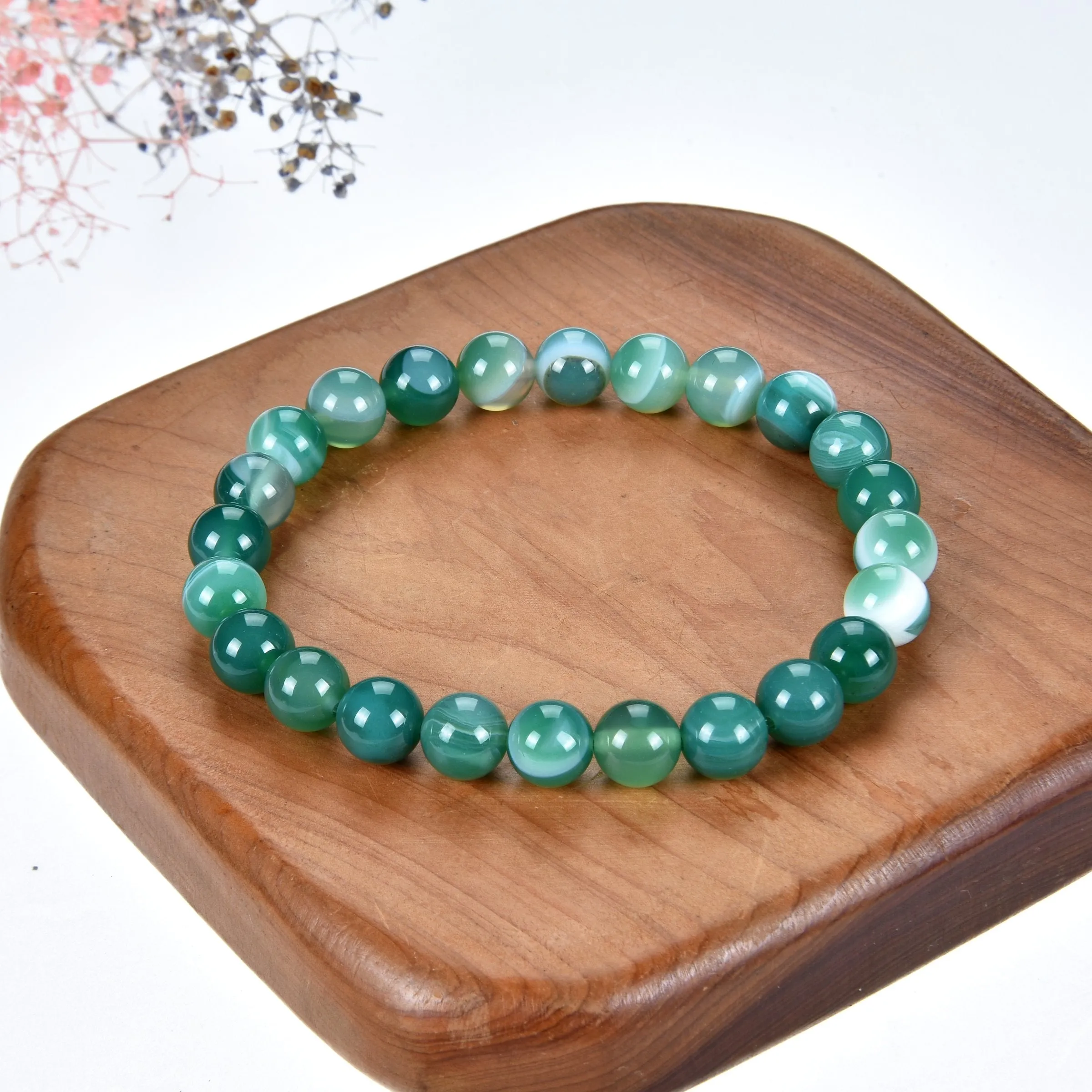 Green Agate 8mm Bracelet