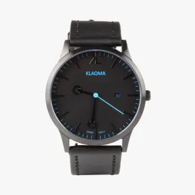 Montre Tao Bleue Daim Noir