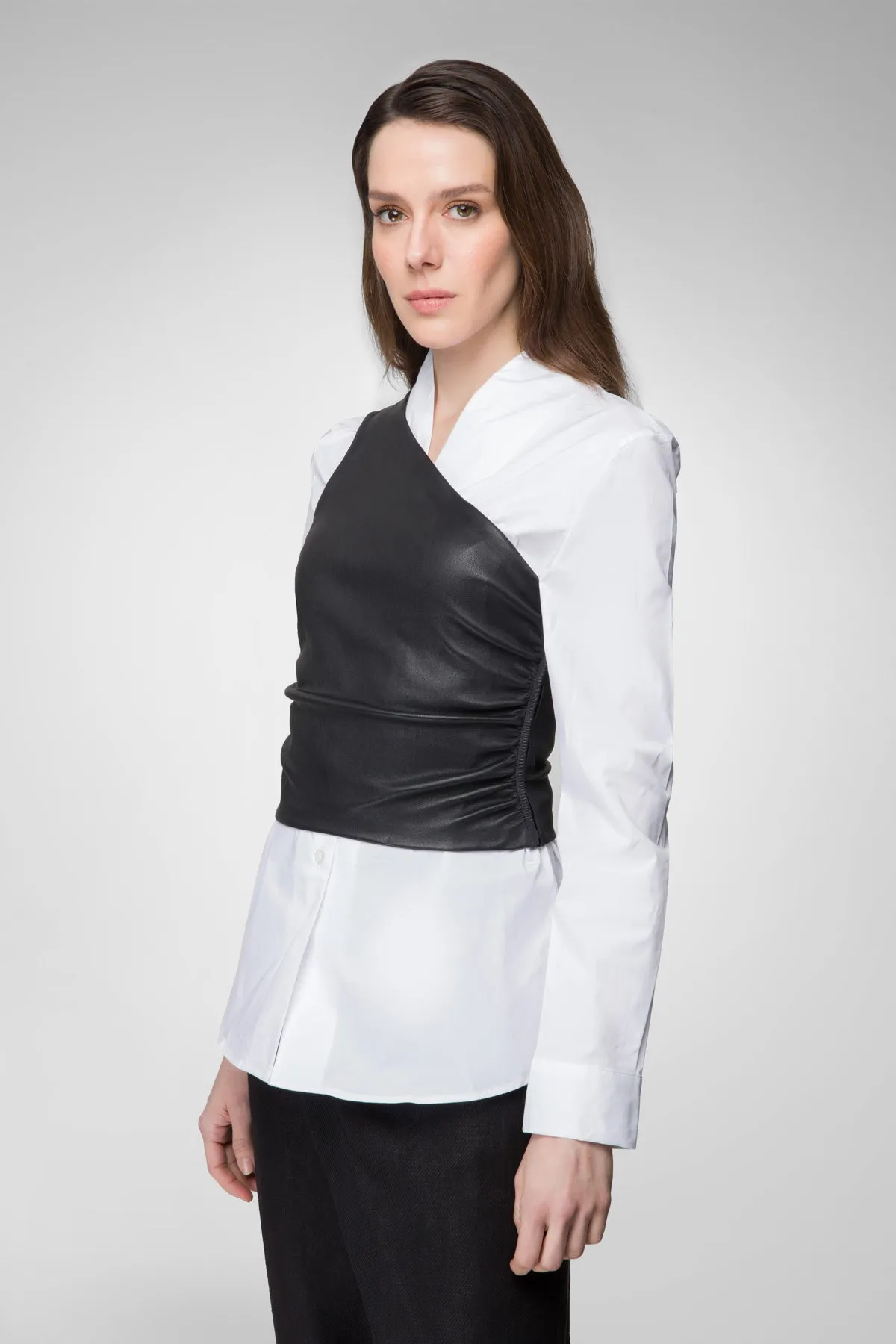 Ornella - Black Leather Top