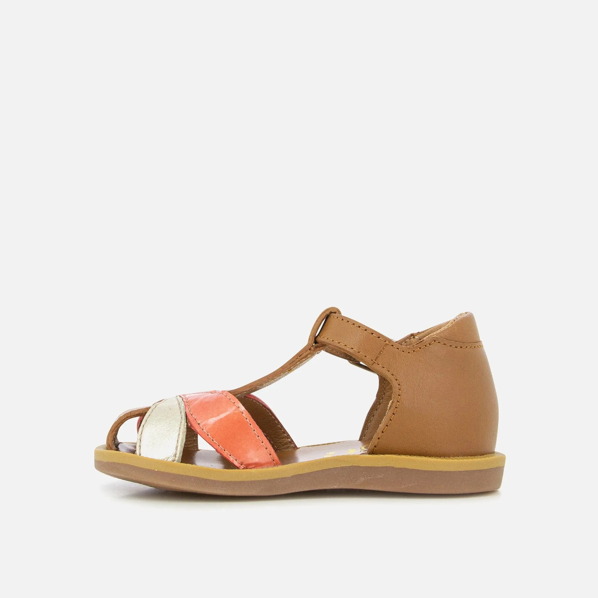 POM D'API POPPY OTO camel sandales/nu-pieds