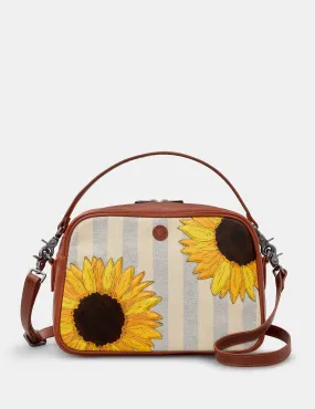 Sunflower Bloom Leather And Canvas Multiway Cross Body Bag